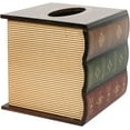 thumbnail image 5 of Crafted Classical Retro Wooden Antique Book Tissue Box Cover Square Tissue Holder Dispenser Paper Cover Case Napkin Holder Home Decor for Bathroom Living Room Office car Kitchen (brown), 5 of 5
