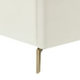 thumbnail image 5 of Montrell Upholstered Velvet Queen Size Wingback Platform Bed, Cream White, 5 of 7