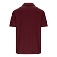 thumbnail image 5 of Coorders George Men's Button Down Tee Tops, Casual Men's Swrinkled Beach Light Short Sleeve T-Shirts, Wine,Size, XL, 5 of 5