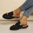 thumbnail image 5 of Xfvqtps Womens Fashion Mules Backless Slip on Loafers with Bead Detail Comfortable Casual Flats Soft Faux Leather Shoes for Women Sliders Outdoor Leisure Wear Black, 5 of 9