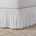 thumbnail image 4 of Easy Fit Adjustable Pom Pom Fringe Bed Skirt, Twin/Full - White, 4 of 5