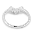 thumbnail image 6 of ESTE ORIGIN Curved Lab-Grown Wedding Ring – 0.37Ct Pear & Round Accent Stones, Stackable Band in 18K White Gold for Women, 6 of 7