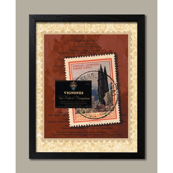 Framed Italian Menu Durable Wine Beautiful Best Amazing Ad Italian Vintage Menu Stamp 8x10