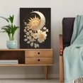 thumbnail image 5 of Celestial Sun Moon Floral Canvas Art, Boho Spiritual Wall Decor for Living Room Bedroom Meditation Yoga Zodiac, 5 of 8