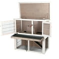 thumbnail image 6 of TRIXIE Single Rabbit Hutch with Run, 2-Story Ramp Flat-Hinged Roof for Rabbits or Guinea Pigs, Gray, 6 of 8