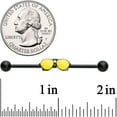 thumbnail image 2 of Body Candy 14G Black PVD Steel Helix Cartilage Earring Yellow Aviator Sunglasses Industrial Barbell 1 1/2", 2 of 2