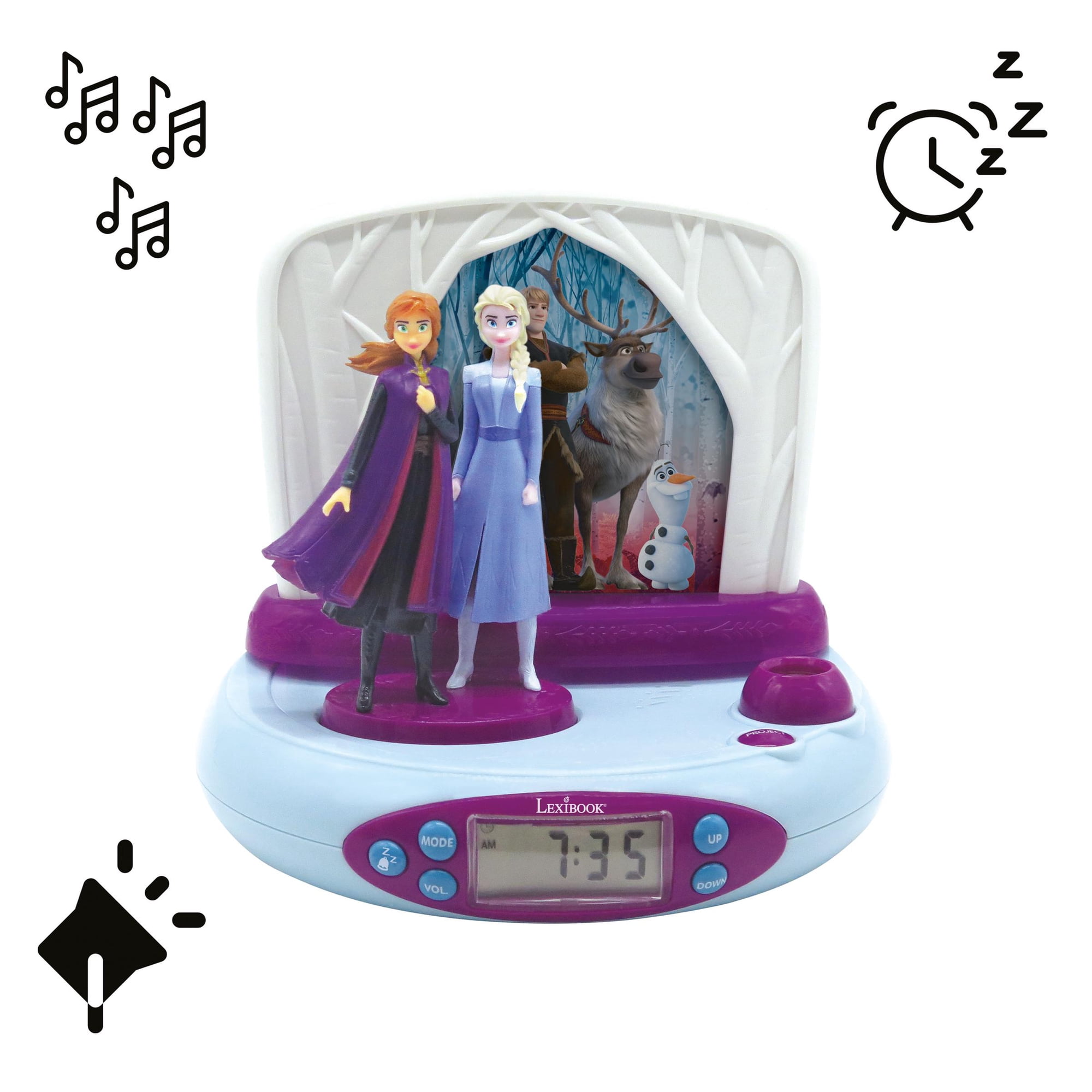 Lexibook Frozen 2 Elsa & Anna Projector Alarm Clock, Light, Blue/Purple - c 41667 f 1 8 cc 5 4 f 69