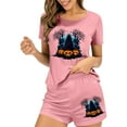 thumbnail image 6 of Censtreet Women's Pajama Sets Halloween Short Sleeve Pjs 2 Piece Top and Shorts Sleepwear Comfy Soft Lounge Sets S-XL, 6 of 7