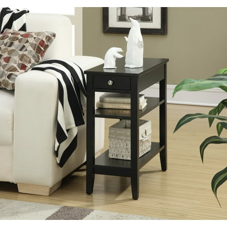 Convenience Concepts American Heritage Three Tier End Table with Drawer
