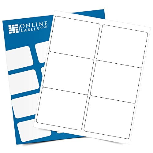 4 x 3.33 Rectangle Shipping Labels - Permanent, White Matte - Wine, Pallet Labels - 6-Up - Pack of 150 Labels, 25 Sheets - Inkjet/Laser Printers - ...