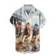 thumbnail image 3 of Mens Casual Manga Corta Botón Abajo Camisas Turndown Cuello Blusa de Impresión, Poliéster Ligero Top de la Moda para el Verano Al Aire Libre Y el Uso Diario, 3 of 6