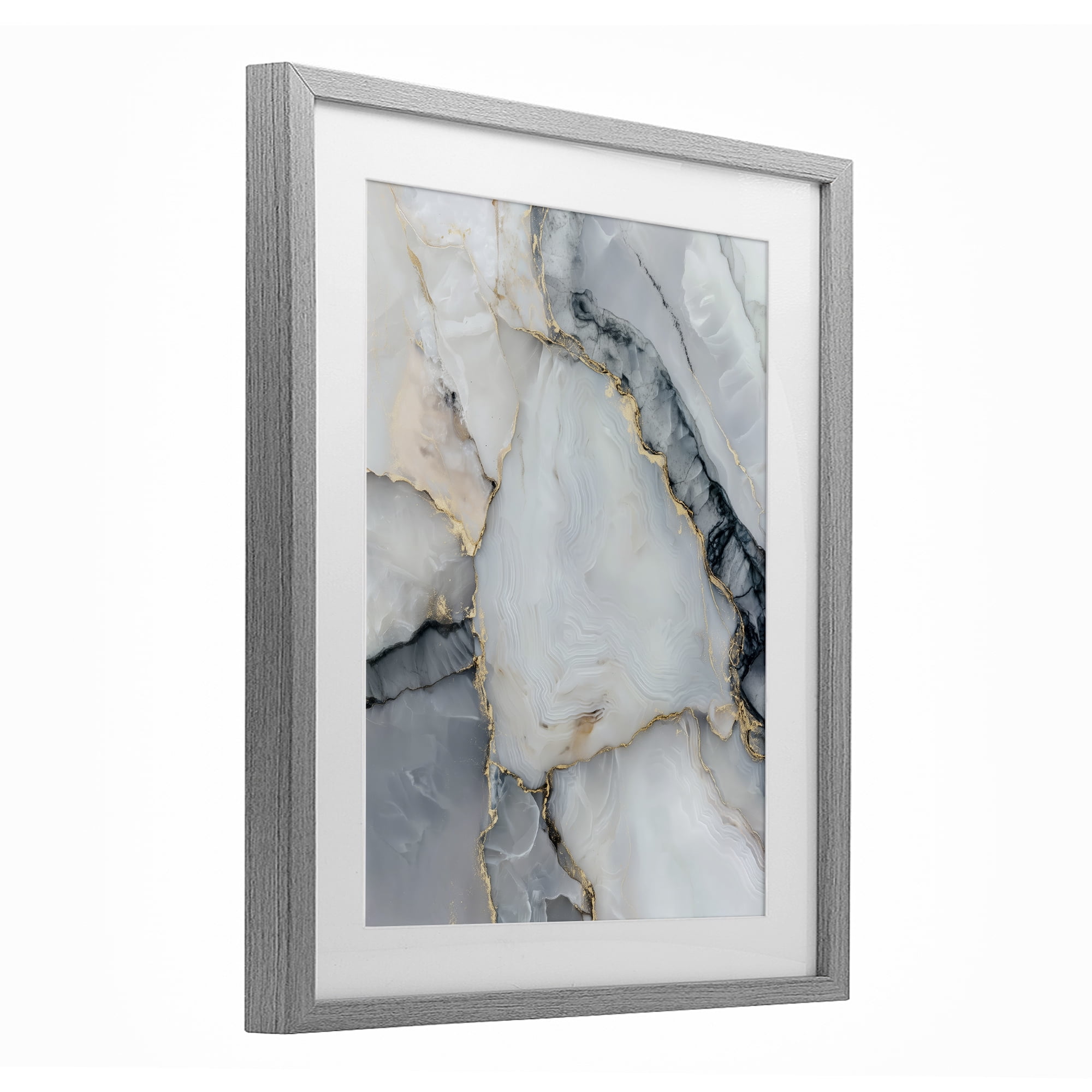 Stupell Industries Luxe Stone Geode Gray Framed Print Under Glass, design by Svetlana Aleynikova