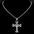 thumbnail image 4 of Aesthetic Trinity Knot Cross Necklace for Women Men 14K Yellow Gold Yoga Meditation Lotus Jewelry, 4 of 8