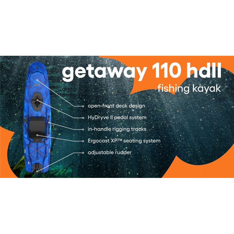 Pelican - Getaway 100 HDII - Sit-on-Top Recreational Pedal