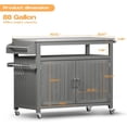 thumbnail image 4 of LAZZO Outdoor Grill Cart with Storage Cabinet, 43.3" Kitchen Island Station with Stainless Steel Top, Gray, 4 of 10