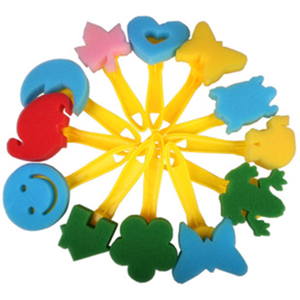 Kit De Pinceaux éponge Pour Enfants - 30 Pièces, Formes Variées, Lavables - Pour Peinture, Activités Créatives, Développement Motricité Fine