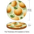 thumbnail image 3 of Cantaloupe Microfiber Leather Round Coasters (6PCS) - 11x11 cm/4.3x4.3 in - Set of 6 Drink Coasters for Home and Office Use, 3 of 6