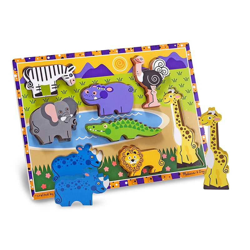 Melissa & Doug Natural Play Holzpuzzle Bauernhof-Freunde – 6 Zweiteilige Tierpuzzles, Aus Recyceltem Material