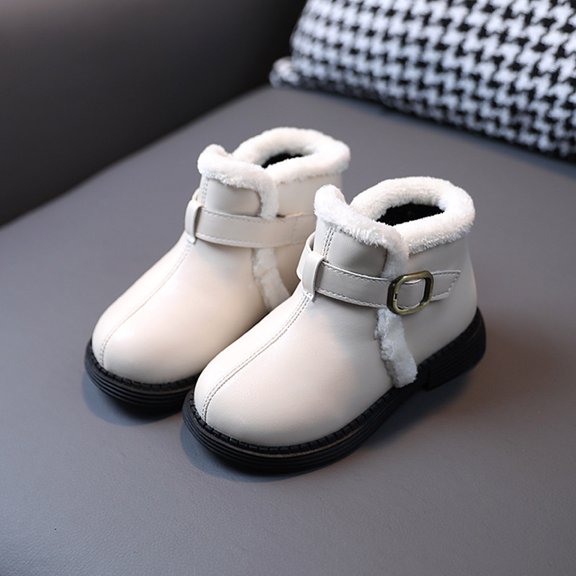 Akiihool Booties for Girl Baby Girl Cowboy Tassel Boots Side Zipper Non Slip Stay On Booties Toddler Winter Warm Boots (Beige,7)
