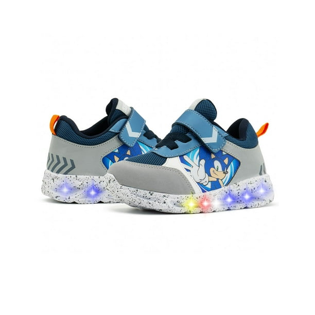 Tenis Luces Nino Tropicana Sonic Azul Marino Gris Velcro azul 17 Walmart en linea