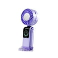 thumbnail image 4 of Ventilador de mano pequeño con ruido de pantalla LED bajo 35dB Cargo USB práctico 100 Ventilador personal de velocidad ajustable para el estado físico violeta, 4 of 8