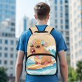 thumbnail image 3 of KUIFORTI Surfing Capybara Print Kids Backpack Lightweight Large Capacity School Bag with Adjustable Straps Suitable for Elementary Primary Middle Students Back to School Essentials, 3 of 7