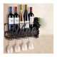 thumbnail image 4 of Botellero de pared de hierro forjado, botellero de hierro forjado, portavasos Botellero de pared de hierro forjado, botellero con 4 soportes 42*11*19cm, 4 of 5