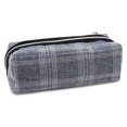 thumbnail image 3 of Pen+Gear Checked Pencil Pouch in Blue Grey with White Stitched Pattern, 3 of 6