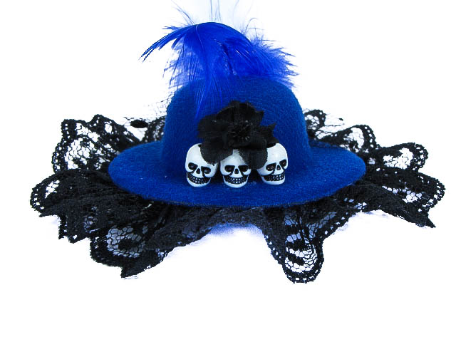 Black Itsy Bitsy Hat Skull Hair Clip 