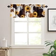 thumbnail image 3 of Cowhide Sunflower Valance, White Brown Black Cowhide Vintage Farm Sunflower Print Rod Pocket Blackout Short Window Curtains for Kitchen Living Room Bedroom, 54x18in, 3 of 5