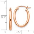 thumbnail image 4 of 14k Rose Gold Oval Hoop Earrings, 4 of 8
