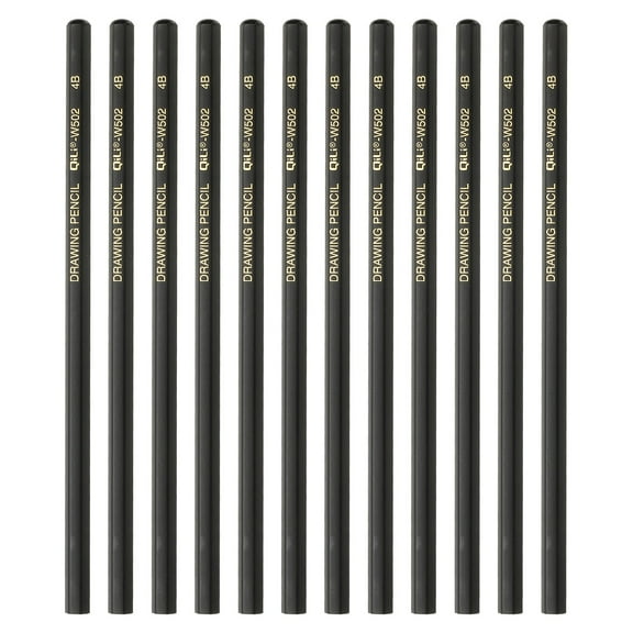 Uxcell 12Pcs 4B Drawing Pencils for Sketching, Hexagonal Sketch Pencils for Drawing Writing Art Sketching Artists Beginners, Black