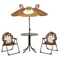 thumbnail image 1 of Outsunny Kids Folding Picnic Table and Chair Set Pattern Outdoor Garden Patio Backyard with Removable & Height Adjustable Sun Umbrella Brown, 1 of 10