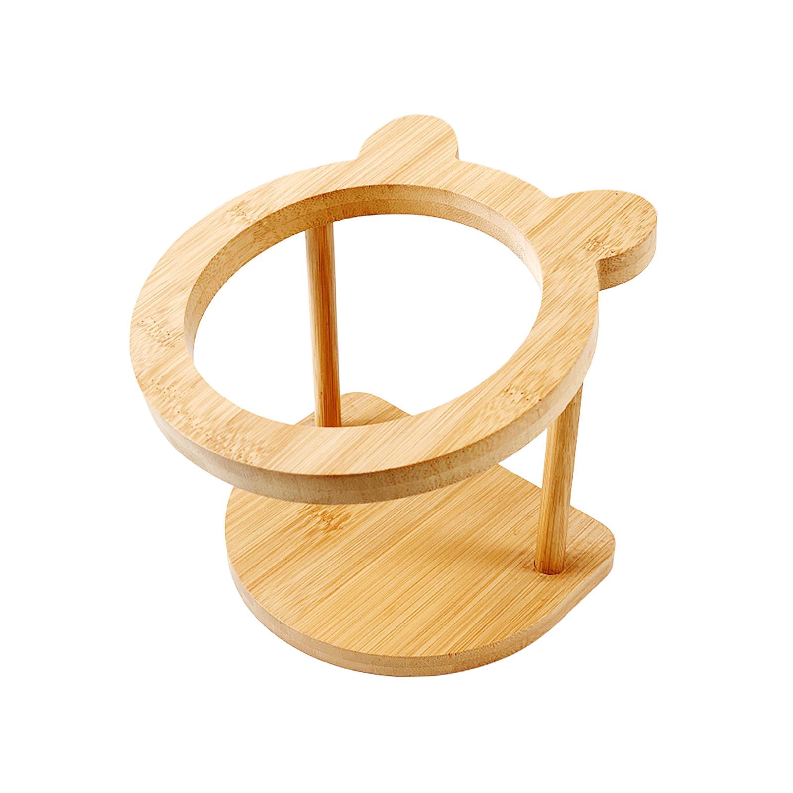 Raised Pet Bowls Wood Stand Pet Feeder Waterer Rack Single Wooden Pet Supplies Elevated Cat Bowls Stand Small Dog Bowls Stand for for Indoor B
