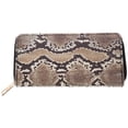 thumbnail image 1 of 1pc Patrón de piel de serpiente Mujer Cartera de mujer Monedero de mano de cuero PU con cremallera, 1 of 4