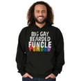 thumbnail image 5 of Big Gay Bearded Funcle Uncle Rainbow Hoodie Hooded Sweatshirt Men Brisco Brands L, 5 of 6