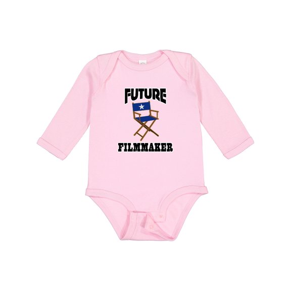 Inktastic Future Filmmaker Director Chair Boys or Girls Long Sleeve Baby Bodysuit