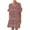 Wine, variant on Women's Summer Beach Dresses Casual V-Neck Dress Pocket Printed Short Sleevele Ruffle Dress