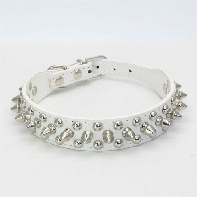 Collar para perros con remaches antimordeduras, collar para mascotas de tamaño mediano y grande, collar para bulldog francés con cadena feroz
