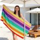 thumbnail image 5 of Toalla de playa de microfibra de doble cara, terciopelo, secado rápido, suave, absorbente, sin arena, rectangular grande, ideal para viajes, piscina y natación., 5 of 6