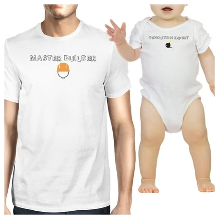 

Master Builder Demolition Expert Funny Dad and Baby Matching Shirts