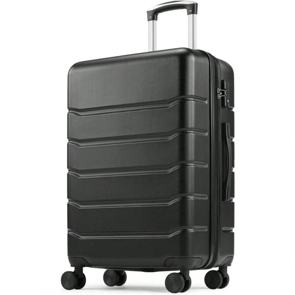 28 Inch Checked Luggage, Lightweight ABS Hardside Rolling Suitcase with 360° Smooth Spinner Wheels, Built-in TSA Lock, Durable Travel Luggage for Business & Vacation