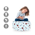 thumbnail image 2 of Ladybugs Storage Toy Bag Chair, Lucky Symbol of Beetles with Exquisite Background Modern Ornamental Illustration, Stuffed Animal Organizer Washable Bag, Large Size, Multicolor, by Ambesonne, 2 of 3