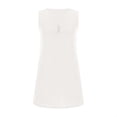 thumbnail image 4 of GaThRRgYP Flowy Sleeveless Maxi Dress,Women's Casual Solid Color V-Neck Pullover Short Sleeved Top Short Skirt Dress White M, 4 of 7