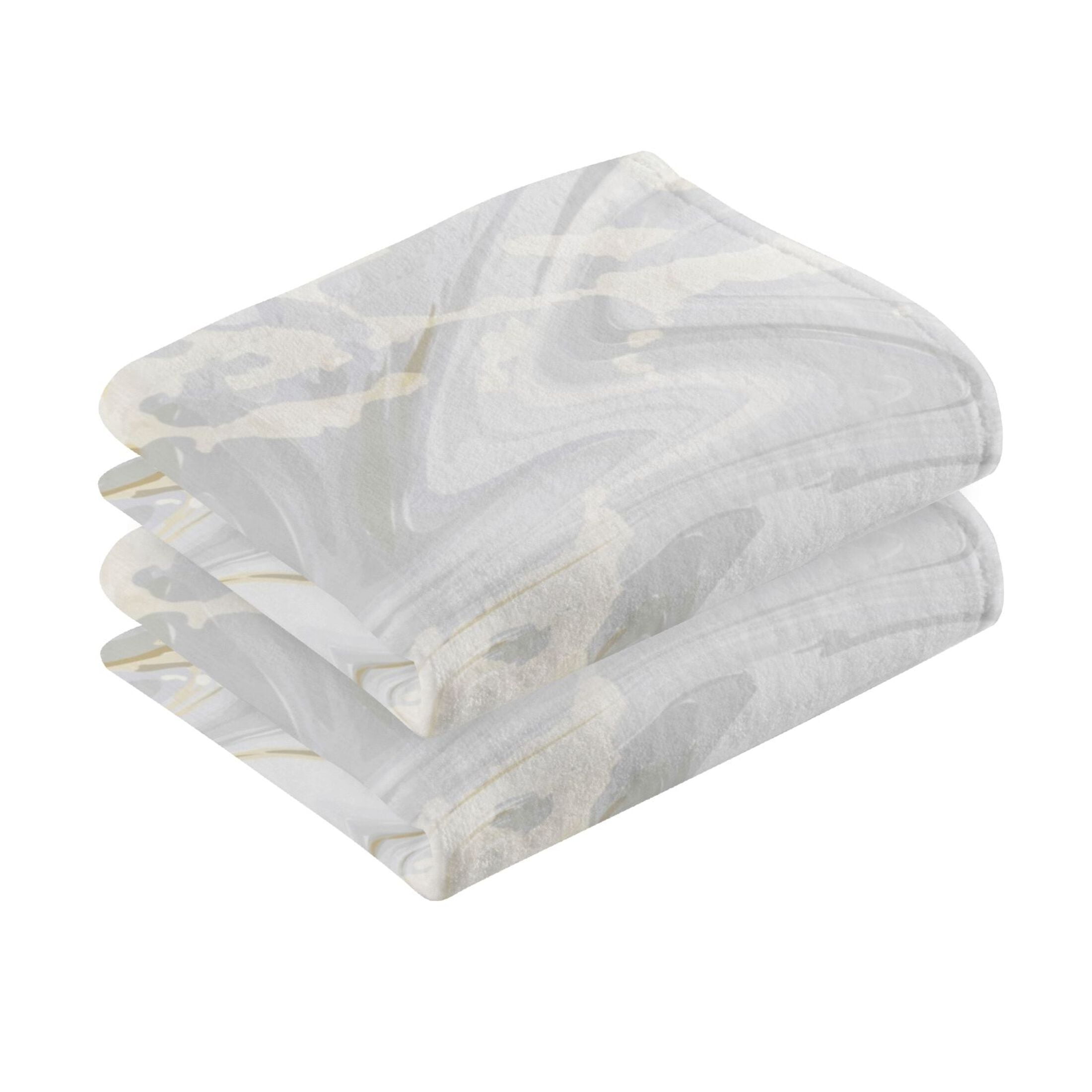 Marble Gold and White Bath Hand Towels 2 Pcs Absorbent Face Towel Soft Breathable Cotton Towel Set for Bathroom Kitchen Hotel Spa Decor