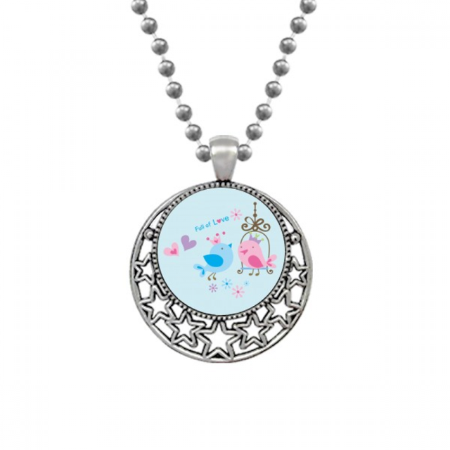 Ilustración hermosas aves de jaula Collares Colgante Retro Moon Stars Jewelry Unbranded M