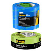 ScotchBlue Painters Tape, 3 Rolls Bundle, Includes 2 Rolls of Sharp Lines 1.88 in x 60 yd, and 1 Roll of Rough Surface 1.41 in x 60 yd