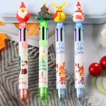 thumbnail image 2 of Mosey 2Pcs Christmas Ballpoint Pens 6 Color Creative Stationery Gift Set with Festive Designs Smooth Writing Wear-Resistant Ballpoint Pens, 2 of 7