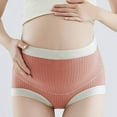 thumbnail image 2 of Edvintorg Maternity Underwear Women's Color Block High Waisted Maternity Pregnancy Panties Postpartum Mother Under Bump Underwear, 2 of 7