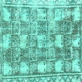 thumbnail image 1 of Ahgly Company Indoor Square Abstract Turquoise Blue Modern Area Rugs, 6' Square, 1 of 4